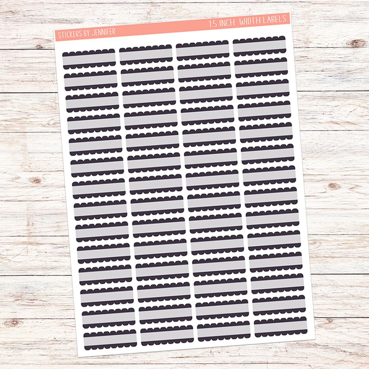 1.5 inch width Scalloped Planner Sticker Labels 001 Scrapbooking Kids DIY Arts Crafting
